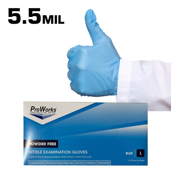 Pro Works Nitrile Powder Free Exam Blue